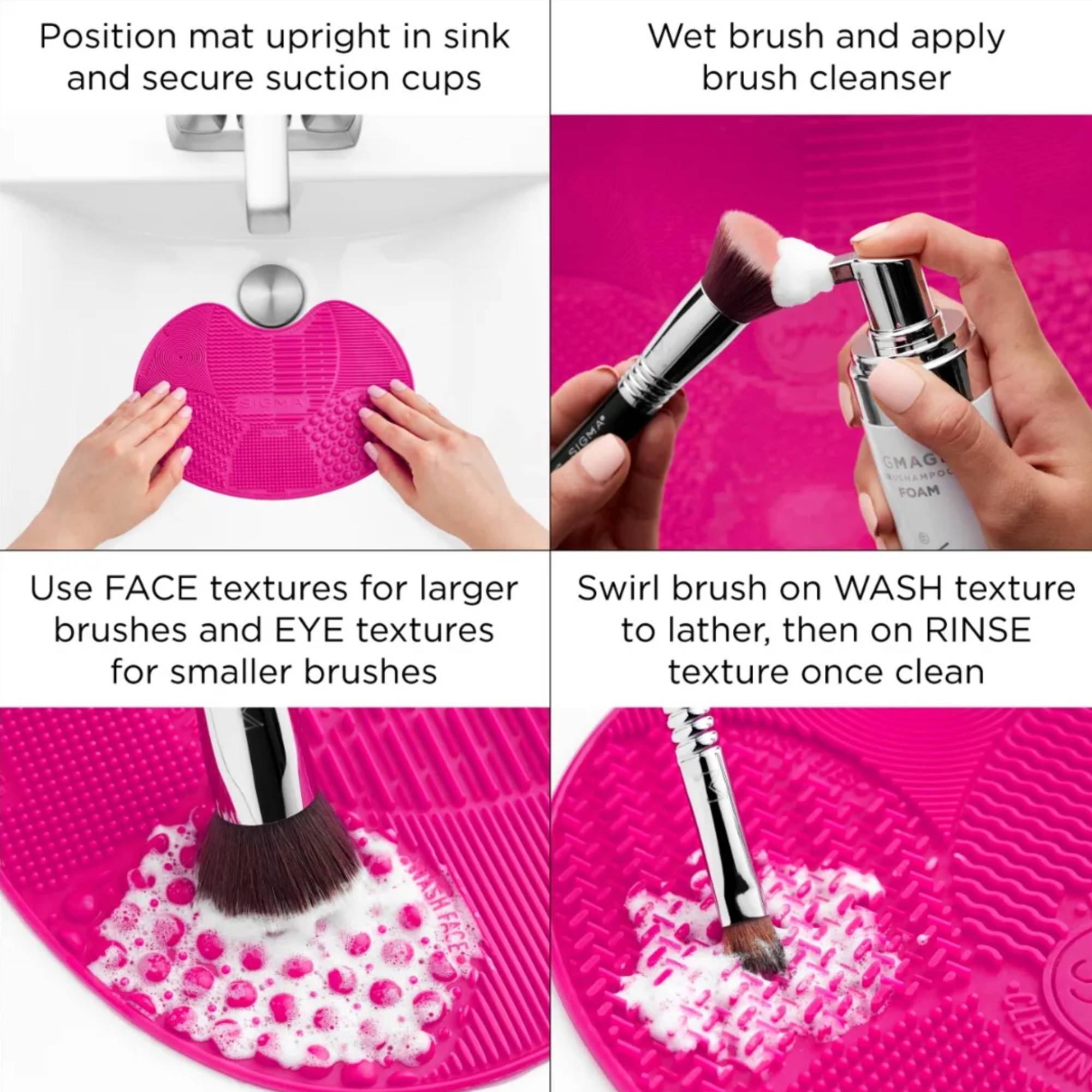 SIGMA Spa Express Brush Cleaning Mat - Pink